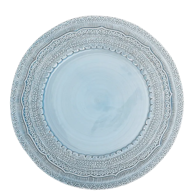 Assiette de présentation Dentelle bleu pastel Ø 33 cm