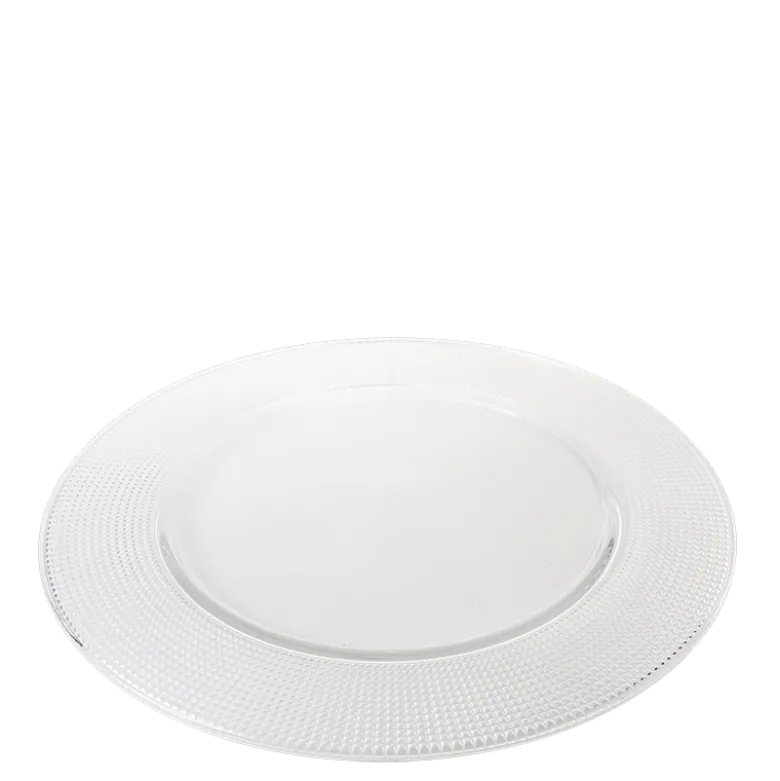 Assiette de présentation Diamant en verre Ø 32 cm