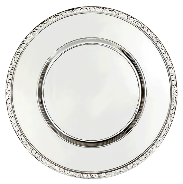 Assiette de présentation métal argenté Ø 33 cm