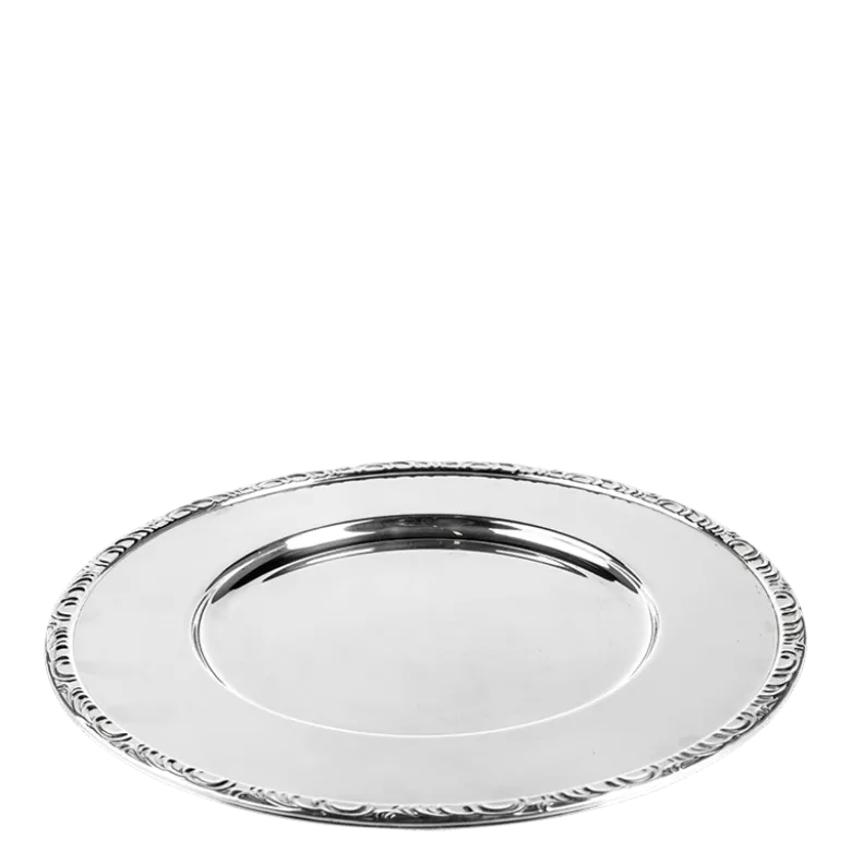 Assiette de présentation métal argenté Ø 33 cm