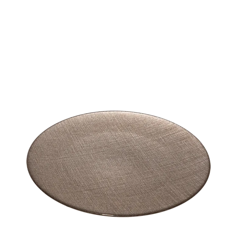 Assiette de présentation taupe en verre Ø 32 cm