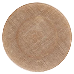 Assiette de présentation taupe en verre Ø 32 cm