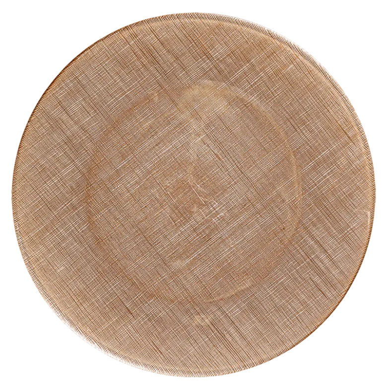 Assiette de présentation taupe en verre Ø 32 cm