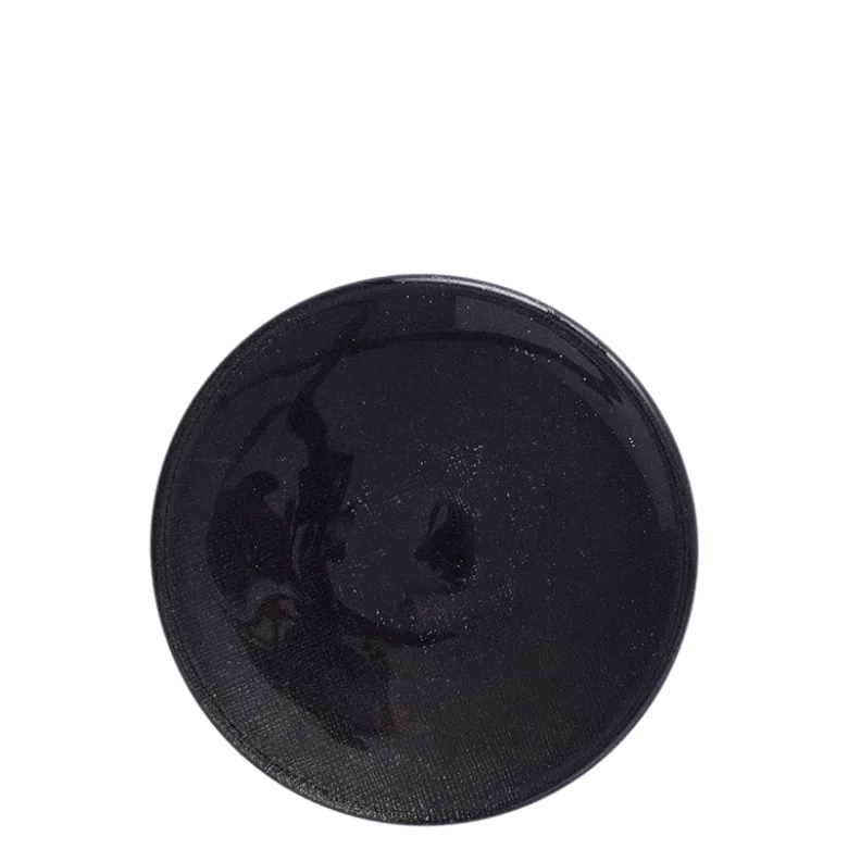 Assiette à pain noire en verre Ø 14 cm
