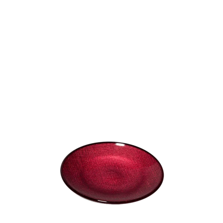 Assiette à pain rouge en verre Ø 14 cm