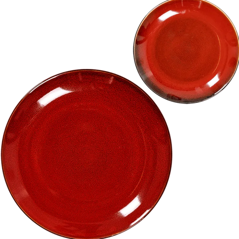 Assiettes Corfou rouge