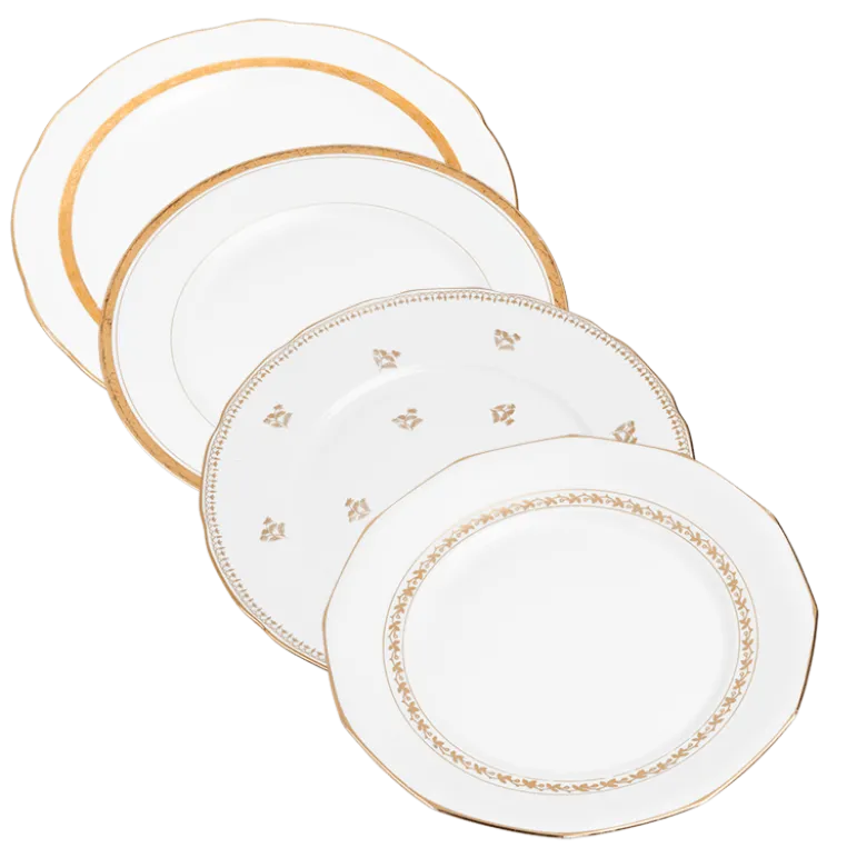 Assiettes Vintage blanche et dorée