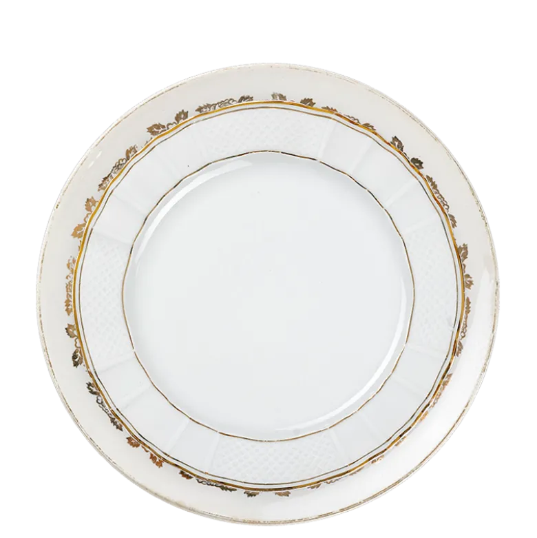 Assiettes Vintage blanche et dorée