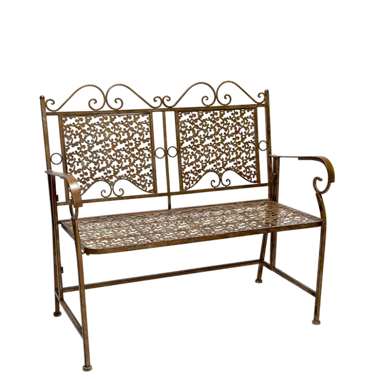 Banc en fer forgé Vintage style Maric 52 x 91 x 98 cm