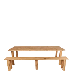 Banc nature en chêne 30 x 240 cm H 47 cm