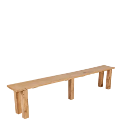 Banc nature en chêne 30 x 240 cm H 47 cm