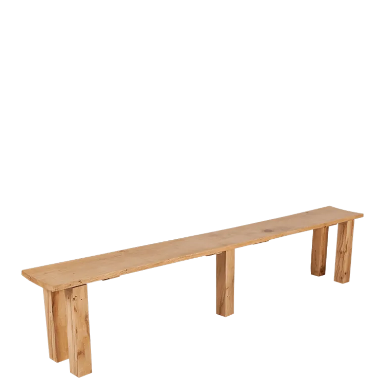Banc nature en chêne 30 x 240 cm H 47 cm