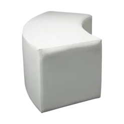 Banquette arrondie vinyle blanc 50 x 150 cm H 47 cm