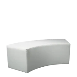 Banquette arrondie vinyle blanc 50 x 150 cm H 47 cm