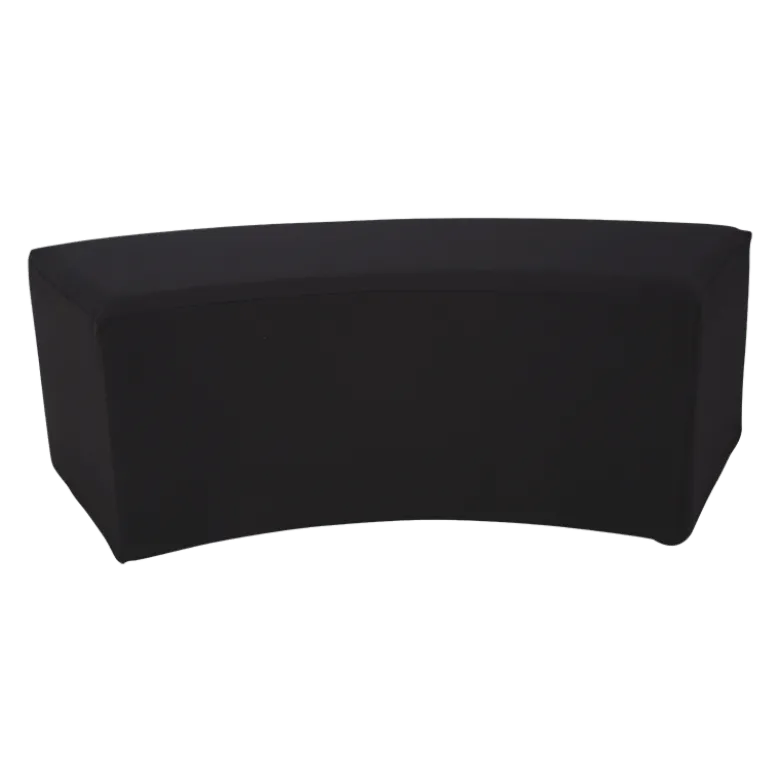 Banquette arrondie vinyle noir 50 x 150 H 47 cm