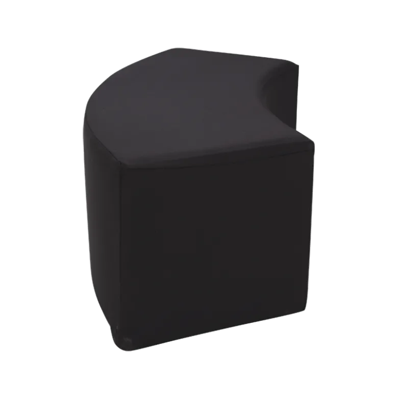 Banquette arrondie vinyle noir 50 x 150 H 47 cm