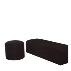 Banquette houssée noire 50 x 150 cm H 40 cm