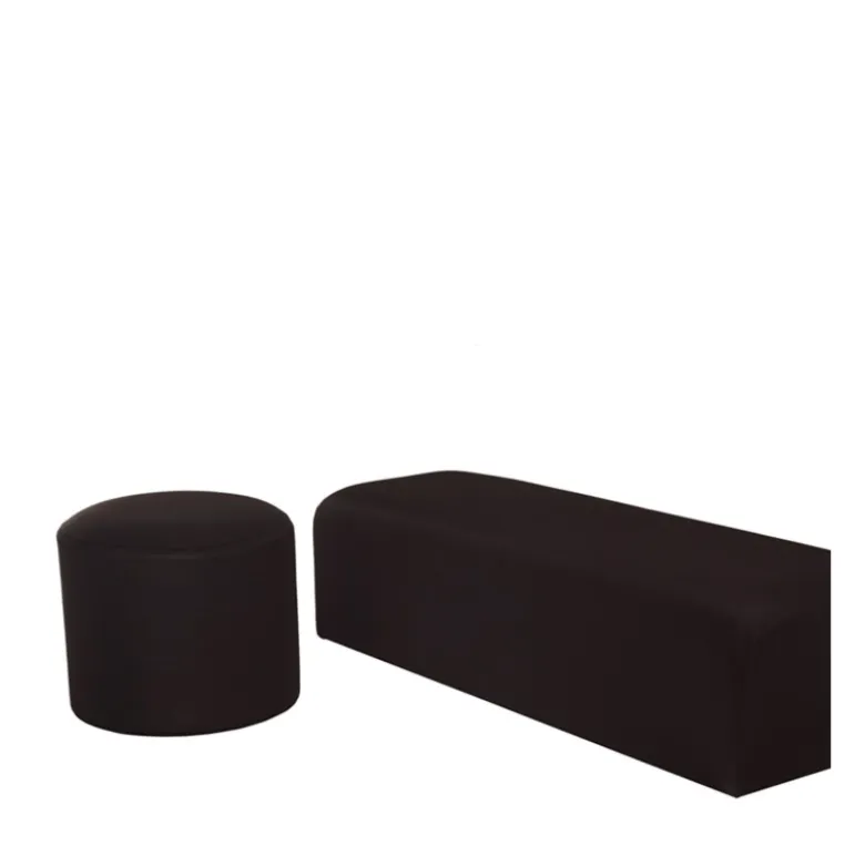 Banquette houssée noire 50 x 150 cm H 40 cm