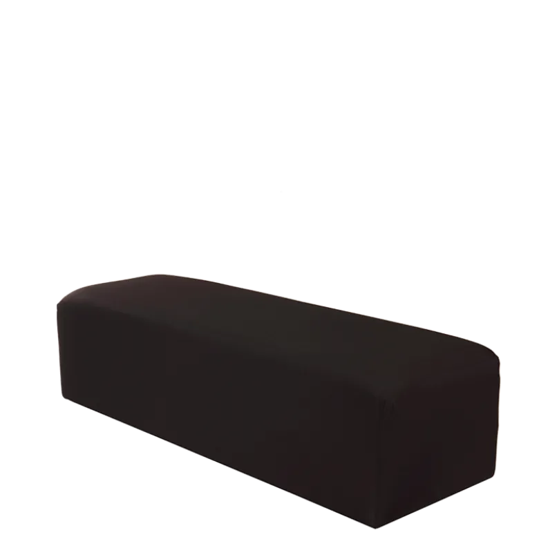 Banquette houssée noire 50 x 150 cm H 40 cm