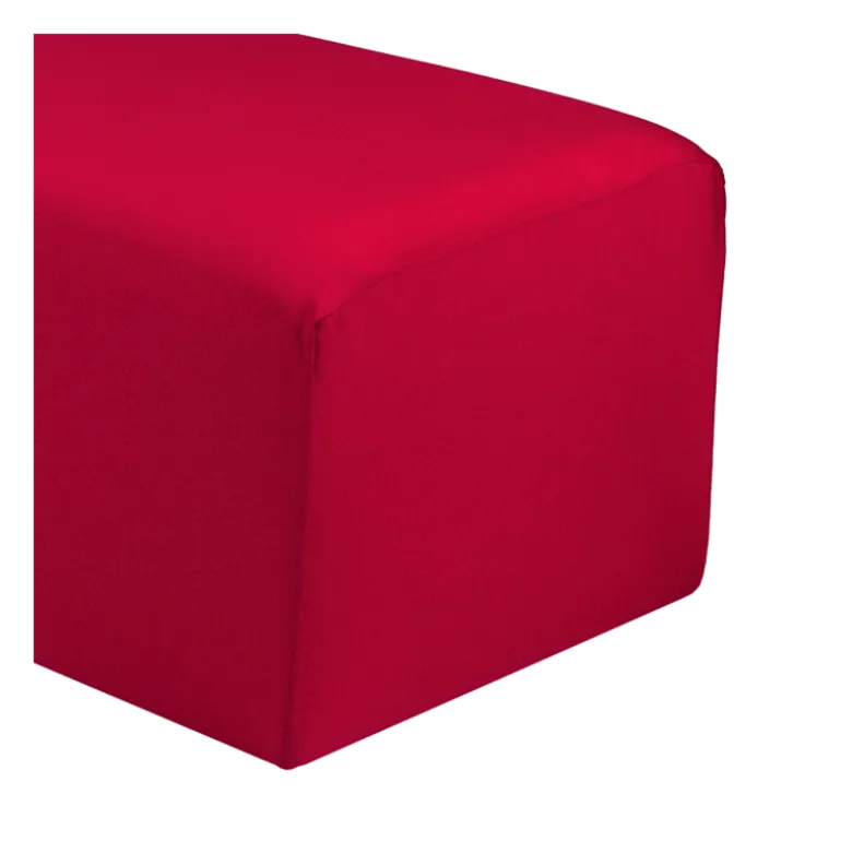 Banquette houssée rouge 50 x 150 cm H 40 cm