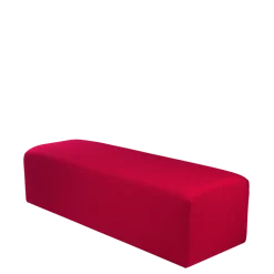 Banquette houssée rouge 50 x 150 cm H 40 cm