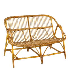 Banquette rotin vintage L 100-110 cm