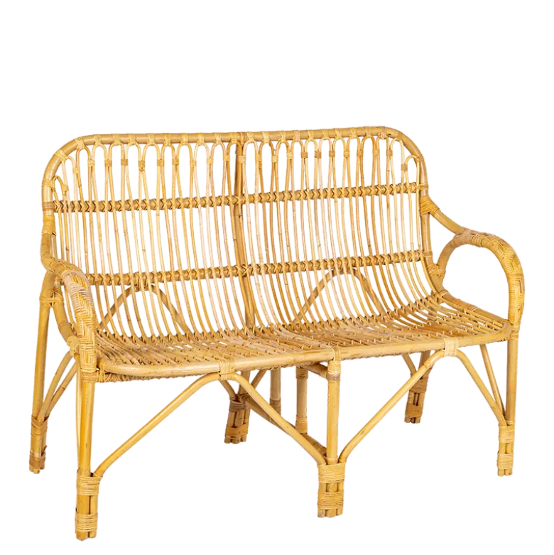 Banquette rotin vintage L 100-110 cm