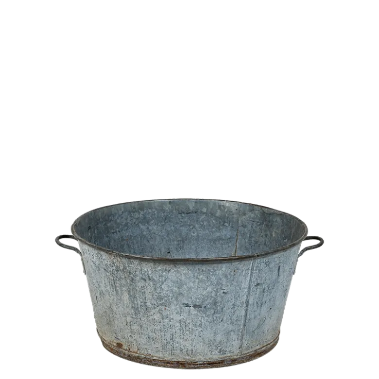 Bassine en zinc vintage grand format