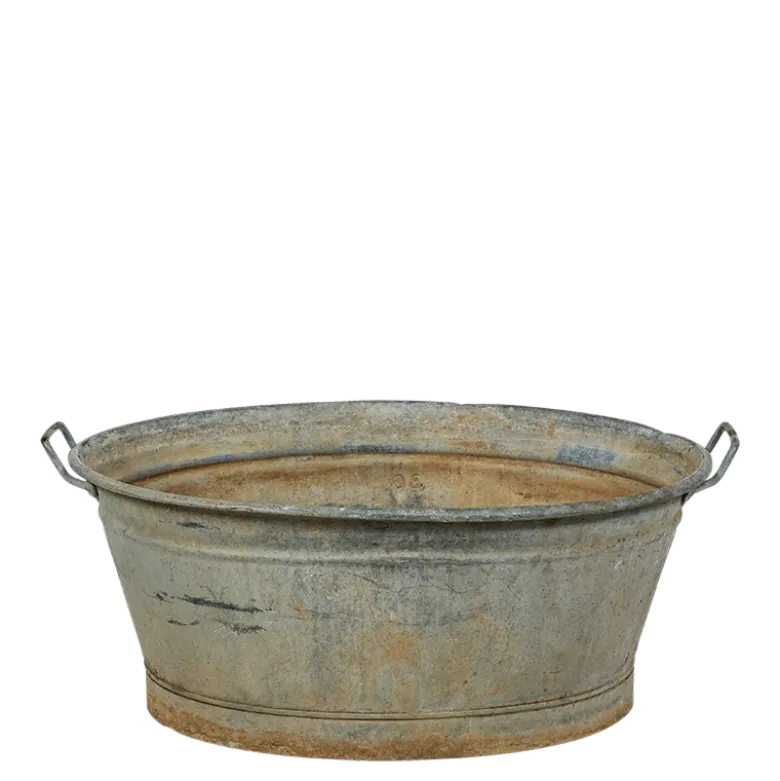 Bassine en zinc vintage grand format