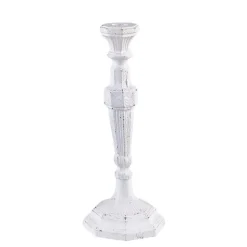 Bougeoir blanc Vintage grand modèle H 22 à 29 cm