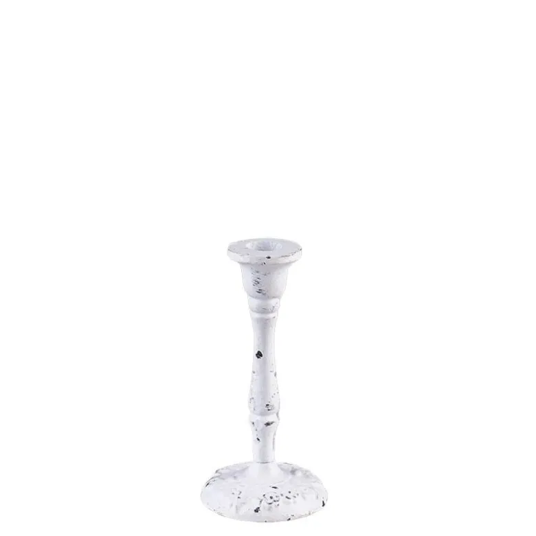 Bougeoir blanc Vintage petit modèle H 16 à 19,5 cm