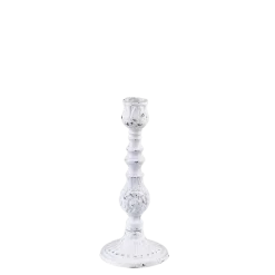 Bougeoir blanc Vintage petit modèle H 16 à 19,5 cm