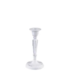 Bougeoir blanc Vintage petit modèle H 16 à 19,5 cm