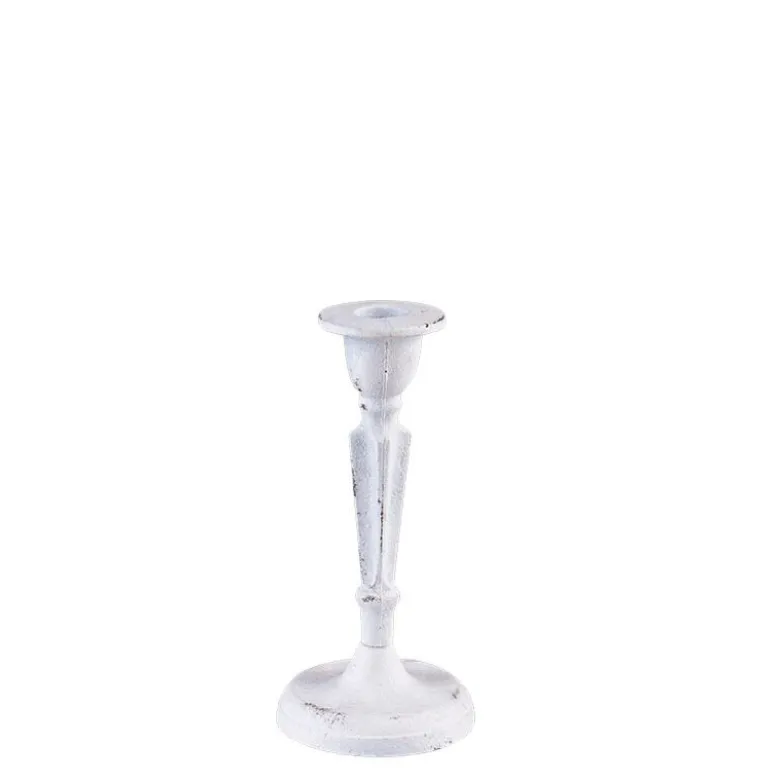 Bougeoir blanc Vintage petit modèle H 16 à 19,5 cm
