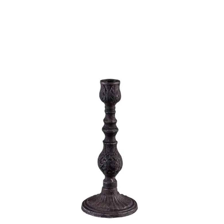 Bougeoir noir Vintage petit modèle H 16 à 19,5 cm