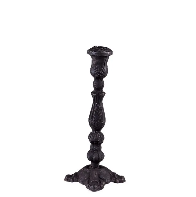 Bougeoir noir Vintage petit modèle H 16 à 19,5 cm