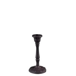 Bougeoir noir Vintage petit modèle H 16 à 19,5 cm