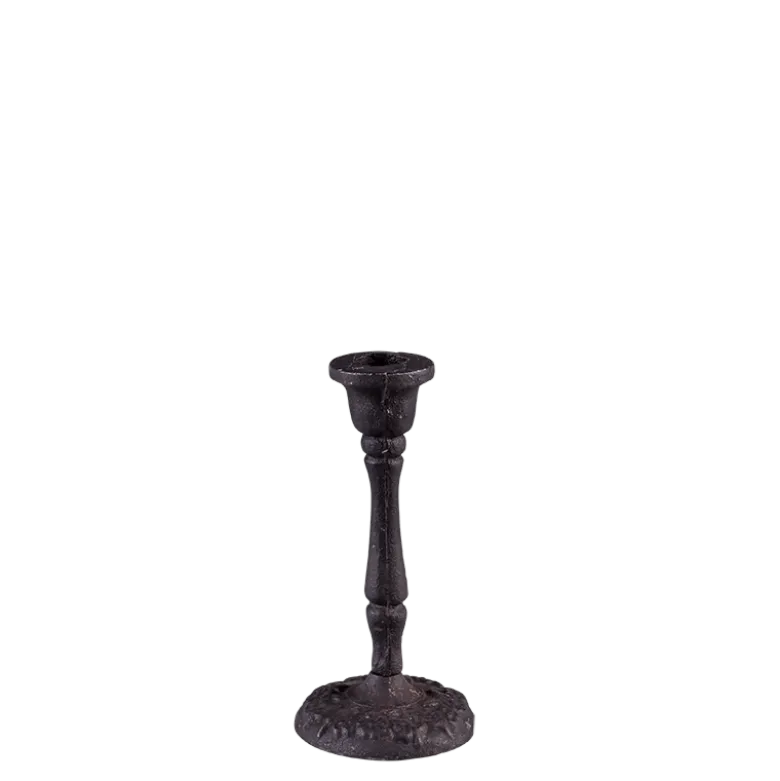 Bougeoir noir Vintage petit modèle H 16 à 19,5 cm