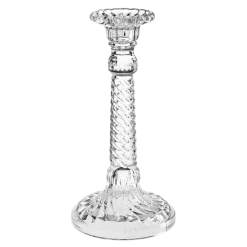 Bougeoir Vintage en verre blanc H 18-23 cm