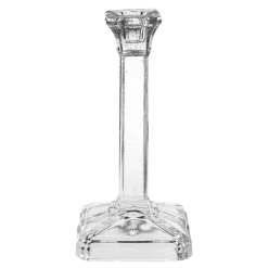 Bougeoir Vintage en verre blanc H 18-23 cm