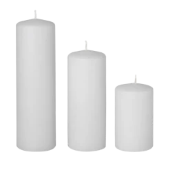 Bougie cylindre blanche Ø 6 cm H 15 cm