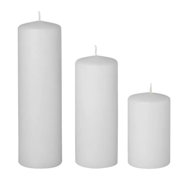 Bougie cylindre blanche Ø 6 cm H 15 cm