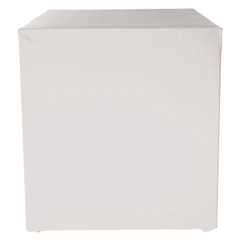 Buffet Cube houssé blanc 3 faces 100 x 100 cm H 109 cm