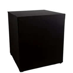 Buffet Cube houssé noir 3 faces 100 x 100 cm H 109 cm