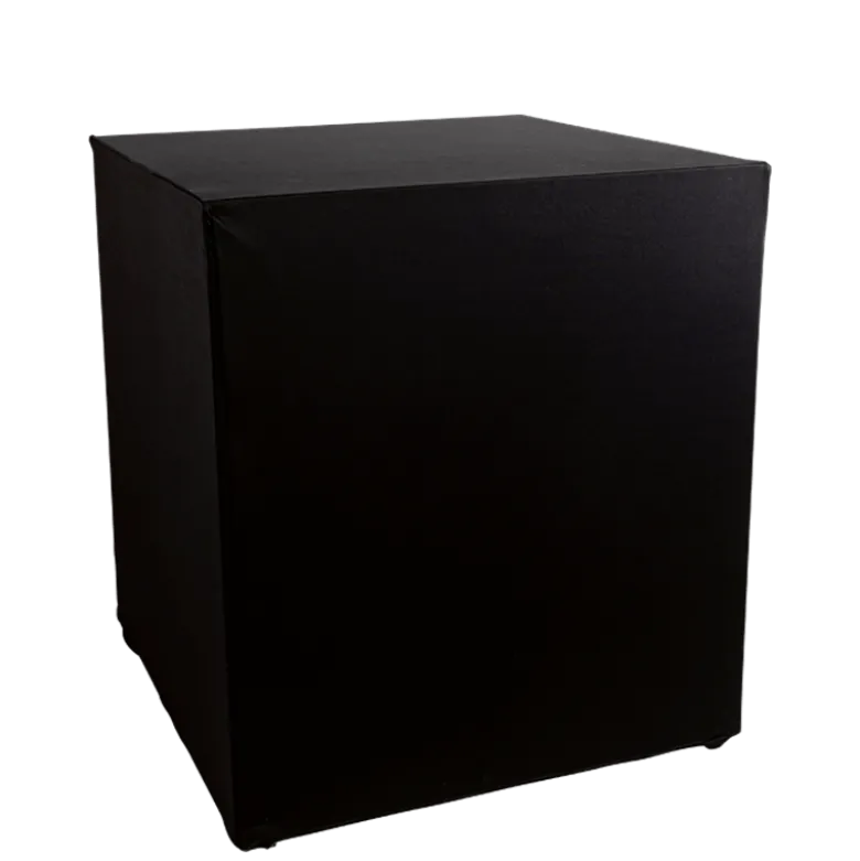 Buffet Cube houssé noir 4 faces 100 x 100 cm H 109 cm