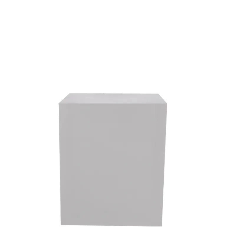 Buffet cube lycra blanc sur roulettes 69 x 86 H 106 cm - 24h