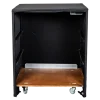 Buffet cube lycra noir sur roulettes 69 x 86 H 106 cm - 24h