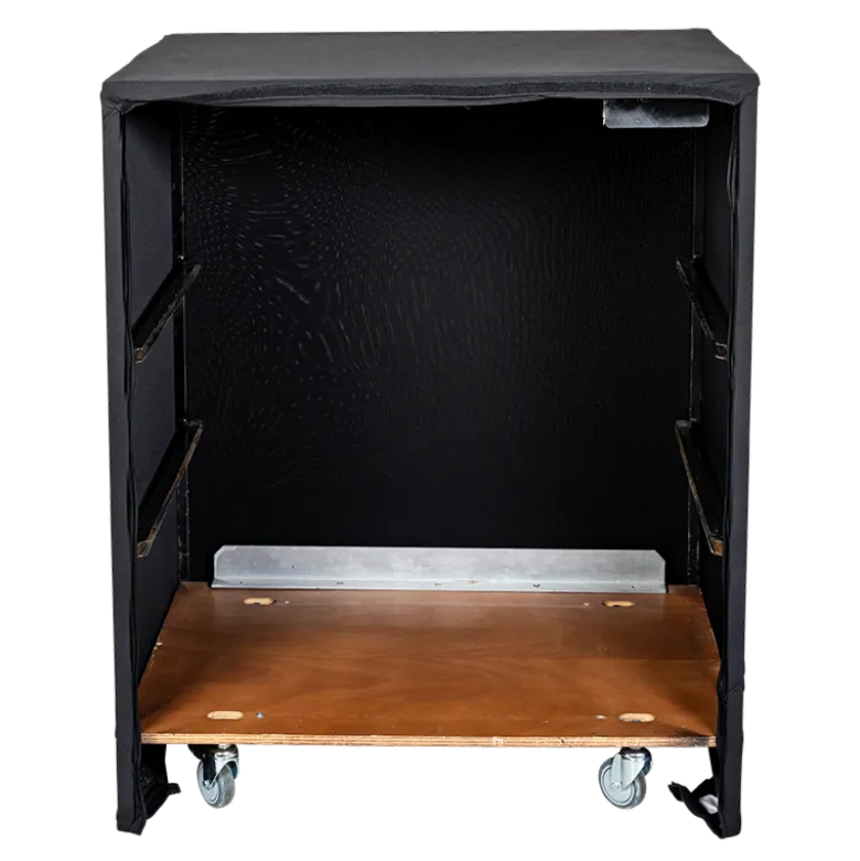 Buffet cube lycra noir sur roulettes 69 x 86 H 106 cm - 24h
