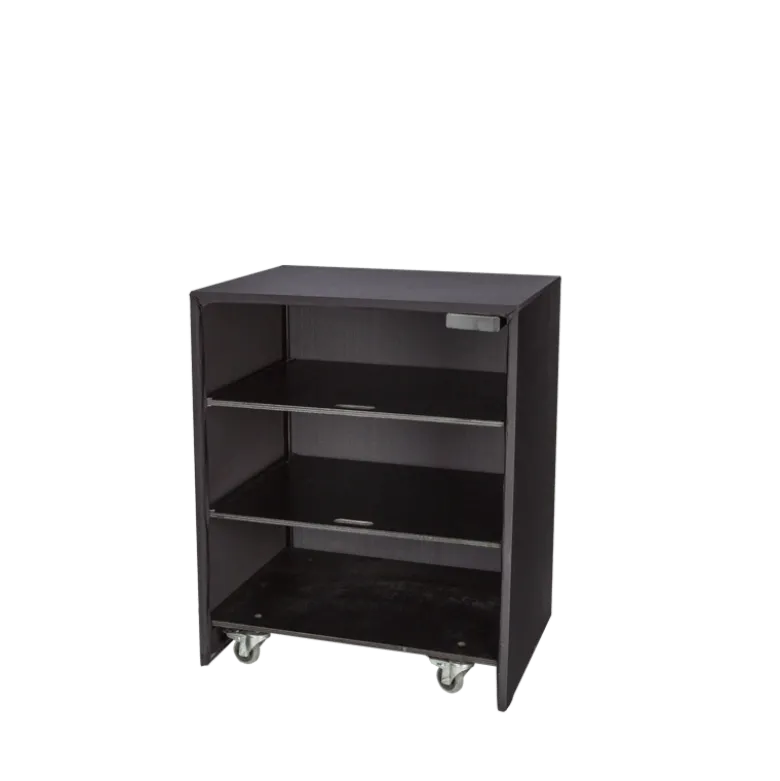Buffet cube lycra noir sur roulettes 69 x 86 H 106 cm - 24h