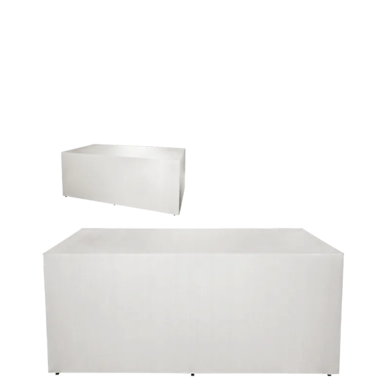 Buffet pliant houssé blanc "4 faces" 80 x 200 cm H 91 cm